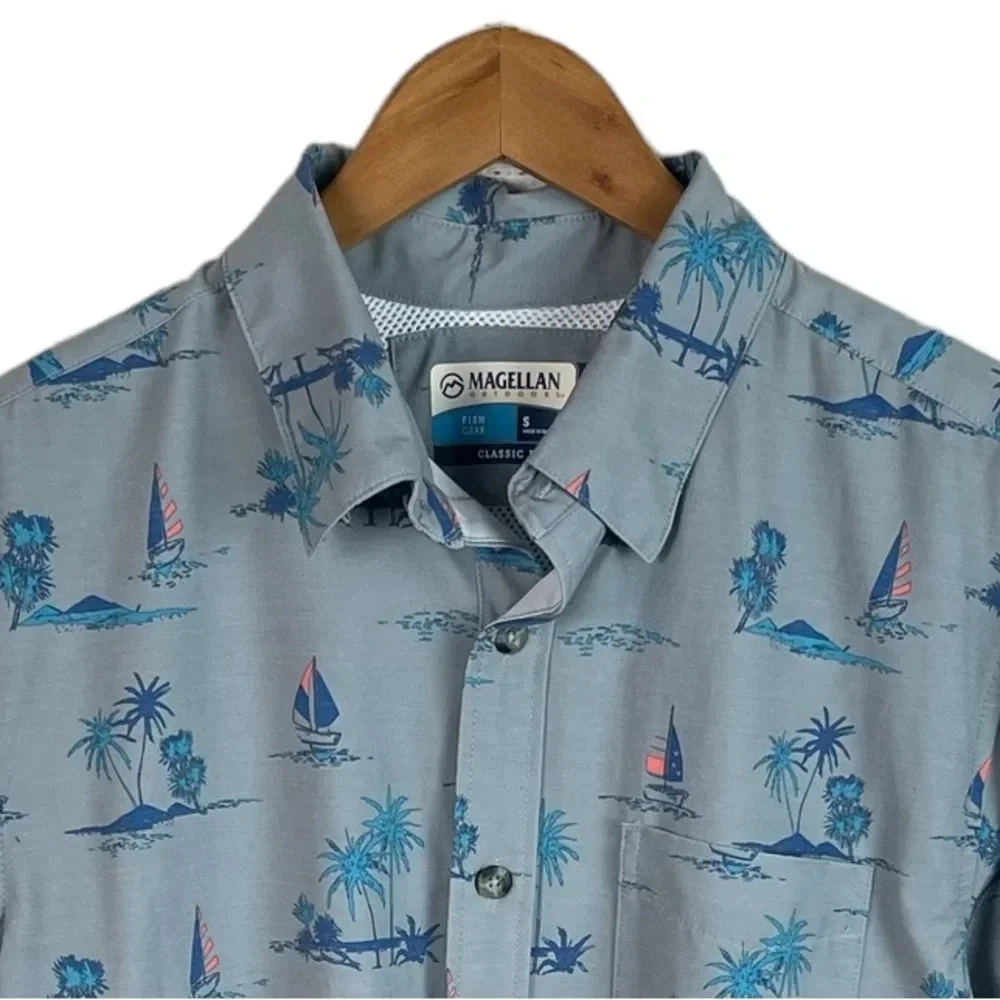 BF734 Mens Magellan Outdoors Classic Fit Fish Gear Performance Shirt S
